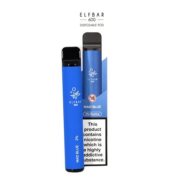 ELF BAR 600 DISPOSABLE POD DEVICE 20MG MAD BLUE