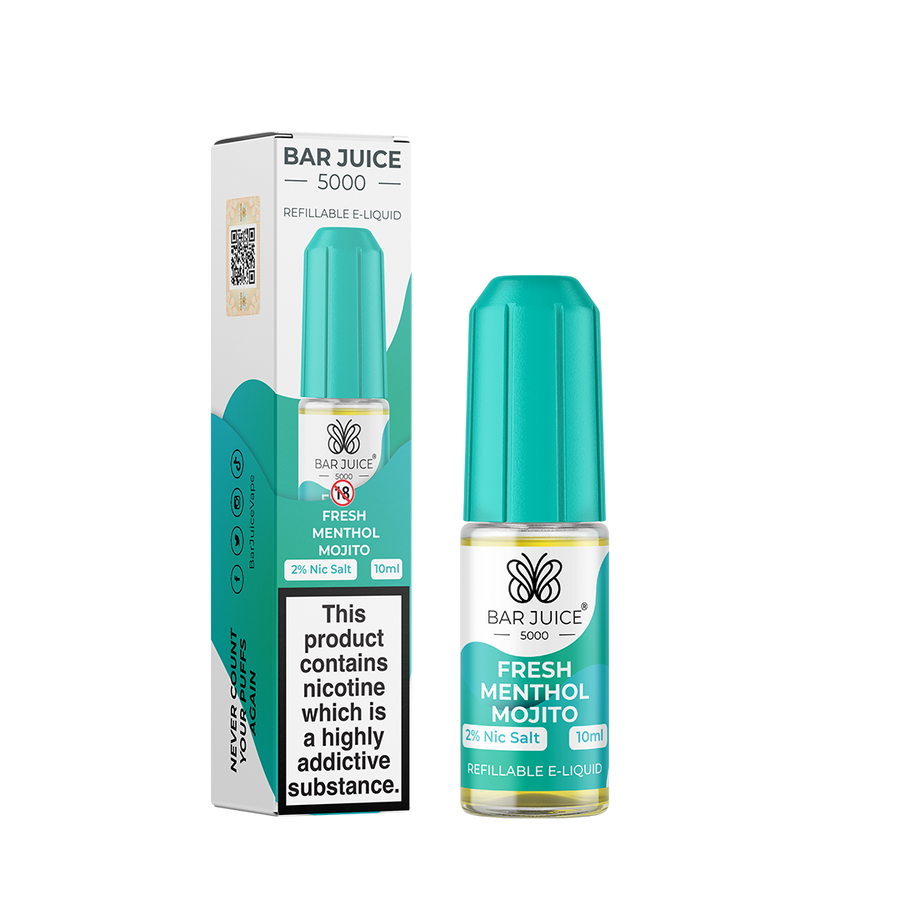 Fresh Menthol Mojito Nic Salt E-Liquid by Bar Juice 500