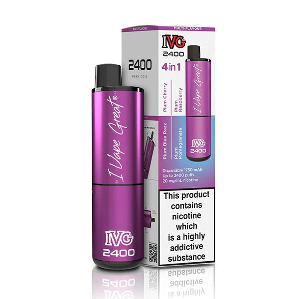 IVG 2400 Disposable Multi Flavour 4 in 1 Plum Edition Vape Device