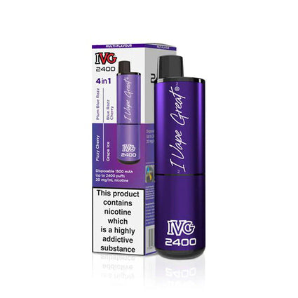 IVG 2400 Disposable Multi Flavour 4 in 1 Purple Edition Vape Device