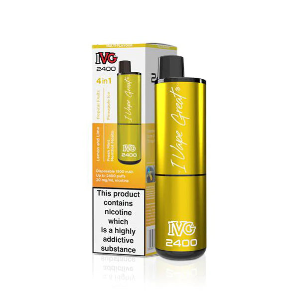 IVG 2400 Disposable Multi Flavour 4 in 1 Yellow Edition Vape Device