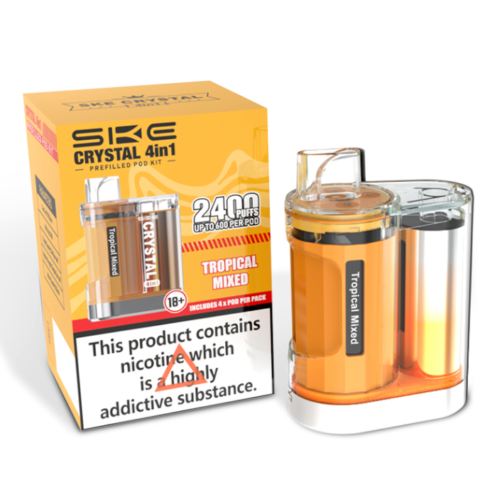 SKE Crystal 2400 4 in 1 Pod Kit-Tropical Mix Edition  Fusion Liquids