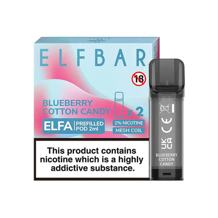 Blueberry Cotton Candy Elfa Prefilled Pods by Elf Bar