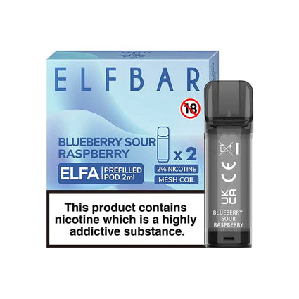 Blueberry Sour Raspberry Elfa Prefilled Pods by Elf Bar
