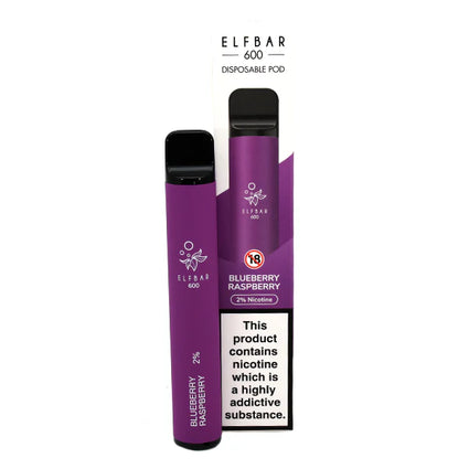 ELF BAR 600 DISPOSABLE POD DEVICE 20MG BLUEBERRY RASPBERRY